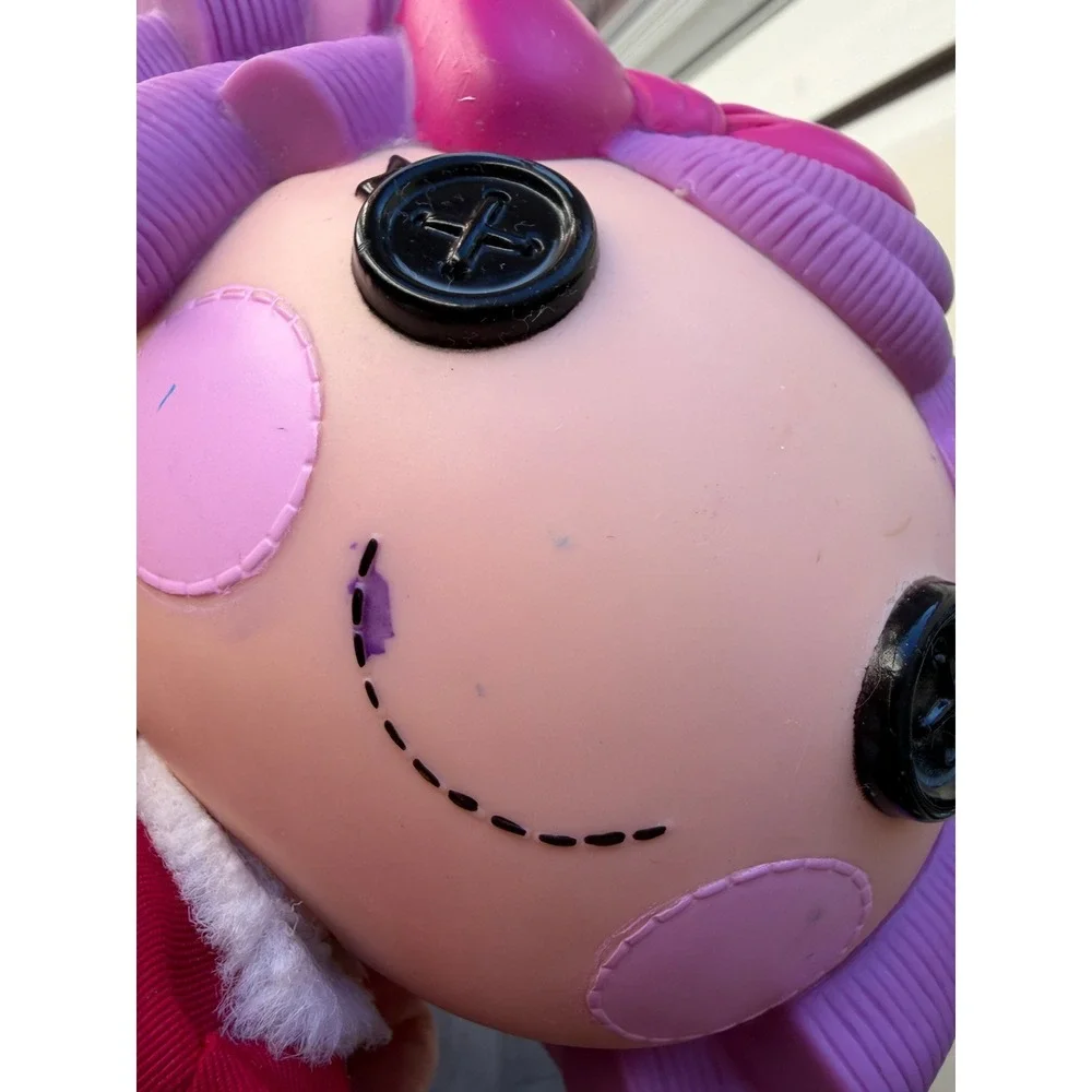 Lalaloopsy Pillow Featherbed Doll Purple Curly Hair Party Dress Button Eyes 2009